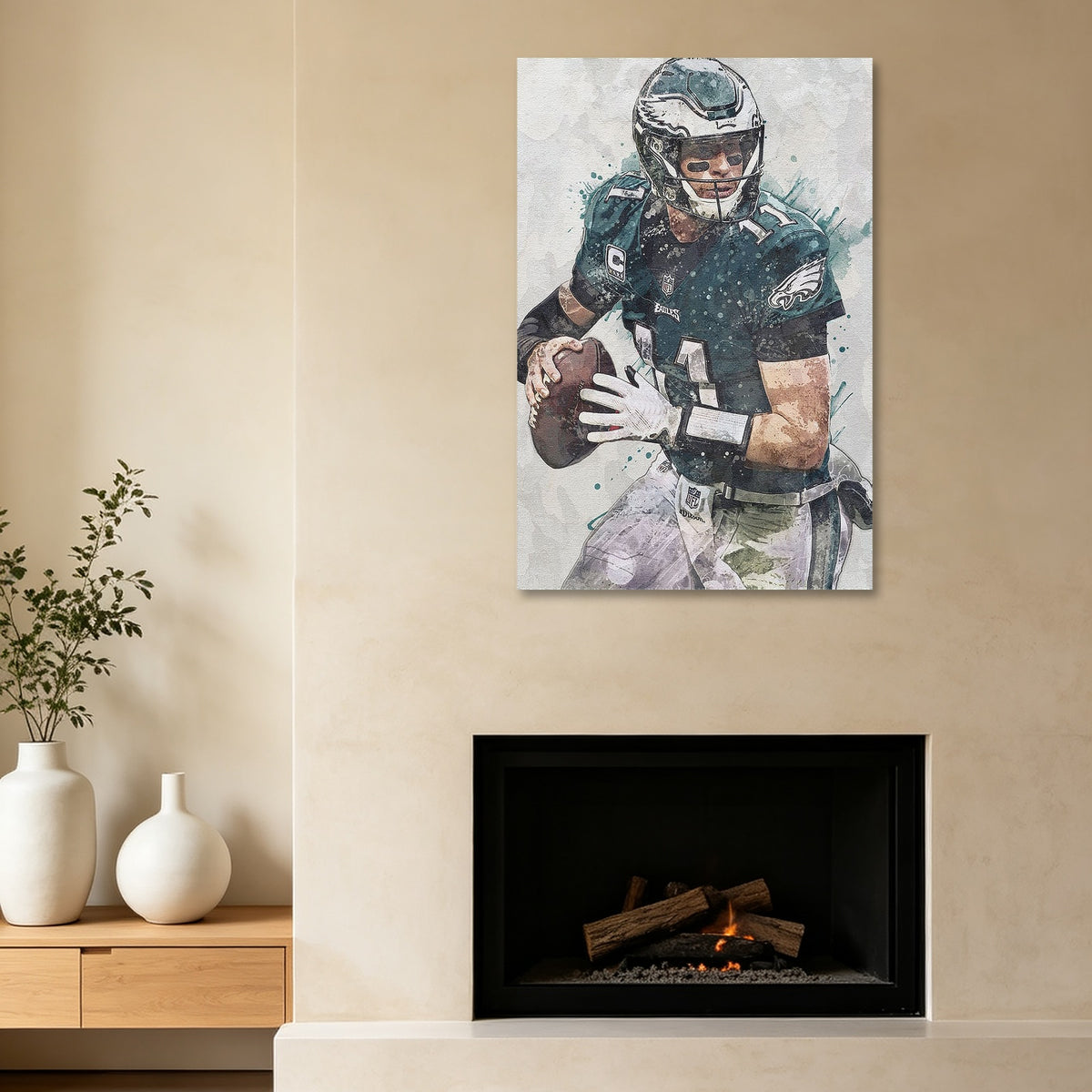 Carson Wentz Celebrity Sports Art Poster School Dining Room Decoration 8 Canvas Wall Art Poster Decor Gift