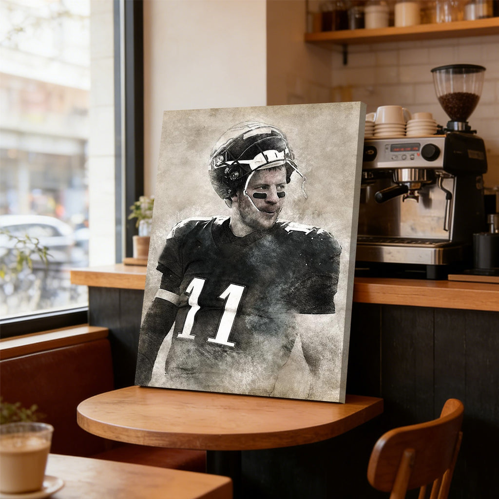 Carson Wentz Sports Celebrity Art Deco Poster 1 Canvas Wall Art Poster Decor Gift