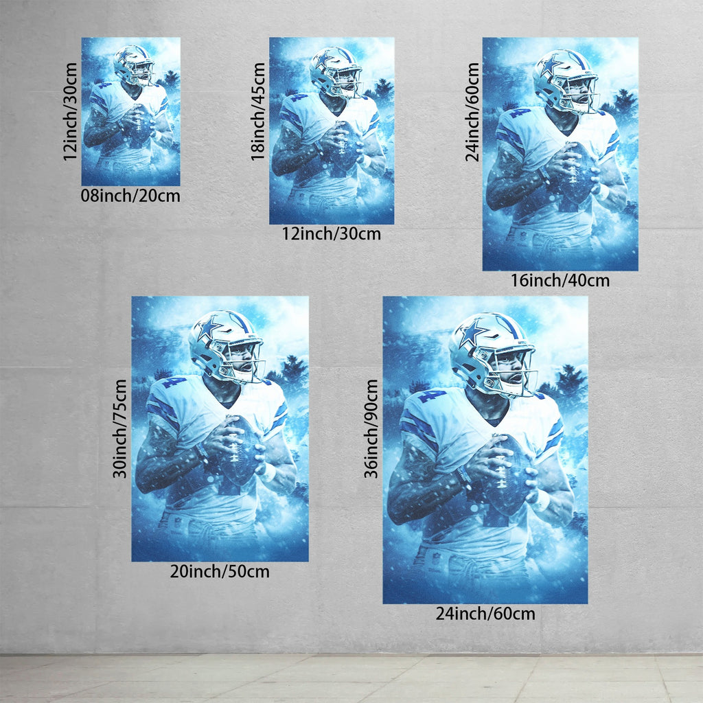 Dak Prescott Art Sports Decorative Poster School Dormitory 7 Canvas Wall Art Poster Decor Gift
