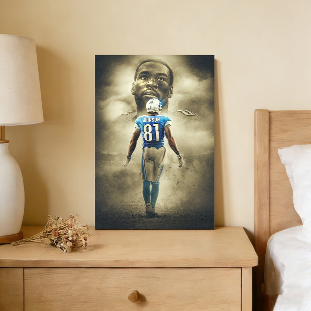 Calvin Johnson Art Sports Decorative Poster School Dormitory 2 Canvas Wall Art Poster Decor Gift