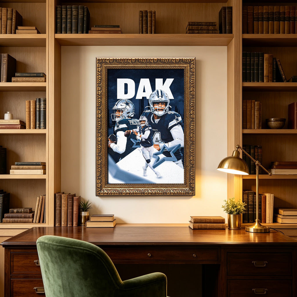 Dak Prescott Sports Celebrity Art Deco Poster 6 Canvas Wall Art Poster Decor Gift