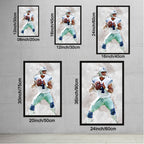 Dak Prescott Celebrity Sports Art Poster School Dining Room Decoration 4 Canvas Wall Art Poster Decor Gift