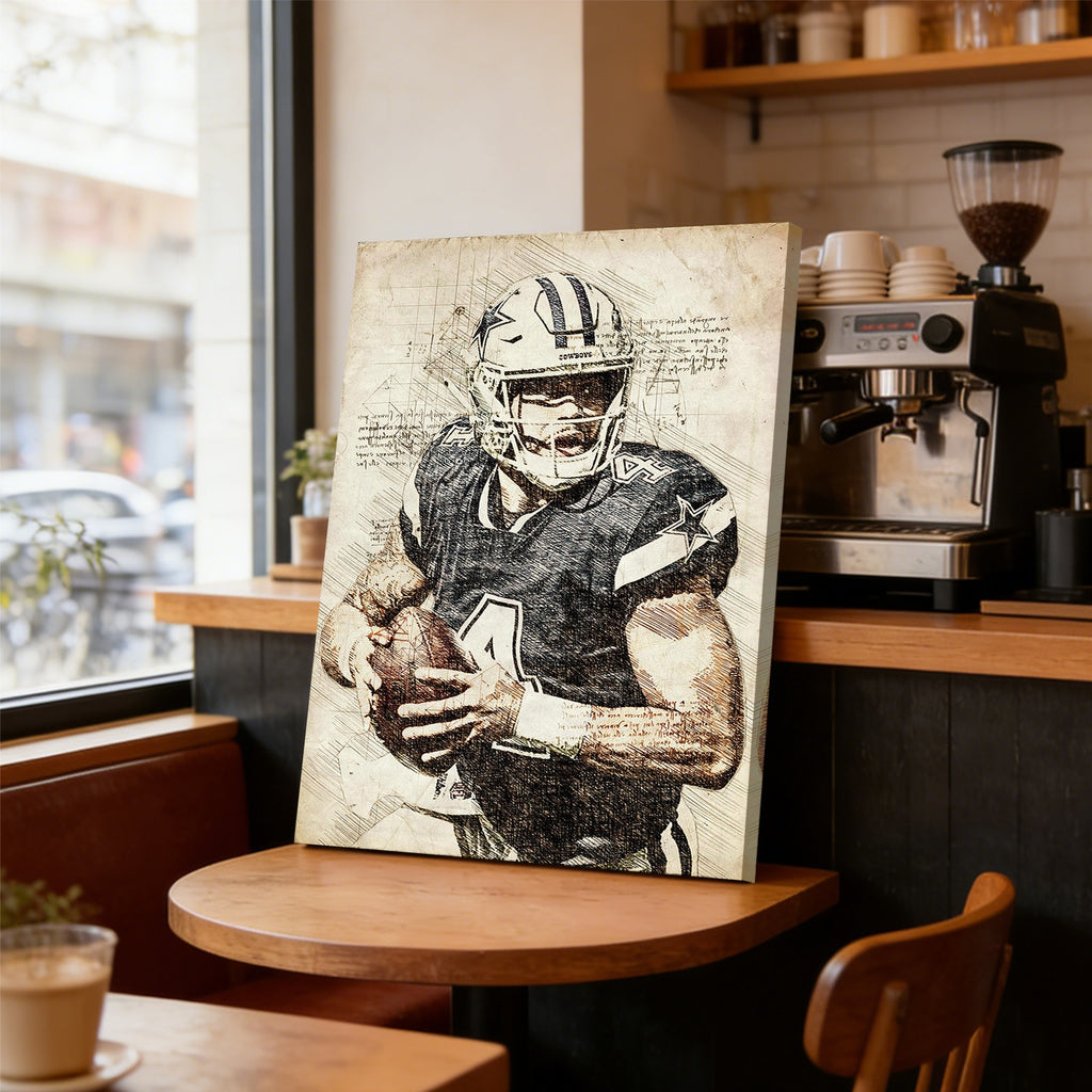 Dak Prescott Sports Celebrity Art Deco Poster 5 Canvas Wall Art Poster Decor Gift