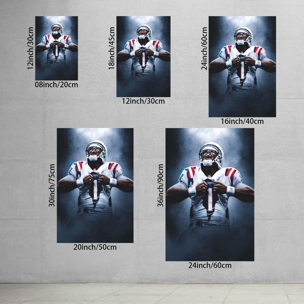 Cam Newton Art Sports Decorative Poster School Dormitory 7 Canvas Wall Art Poster Decor Gift