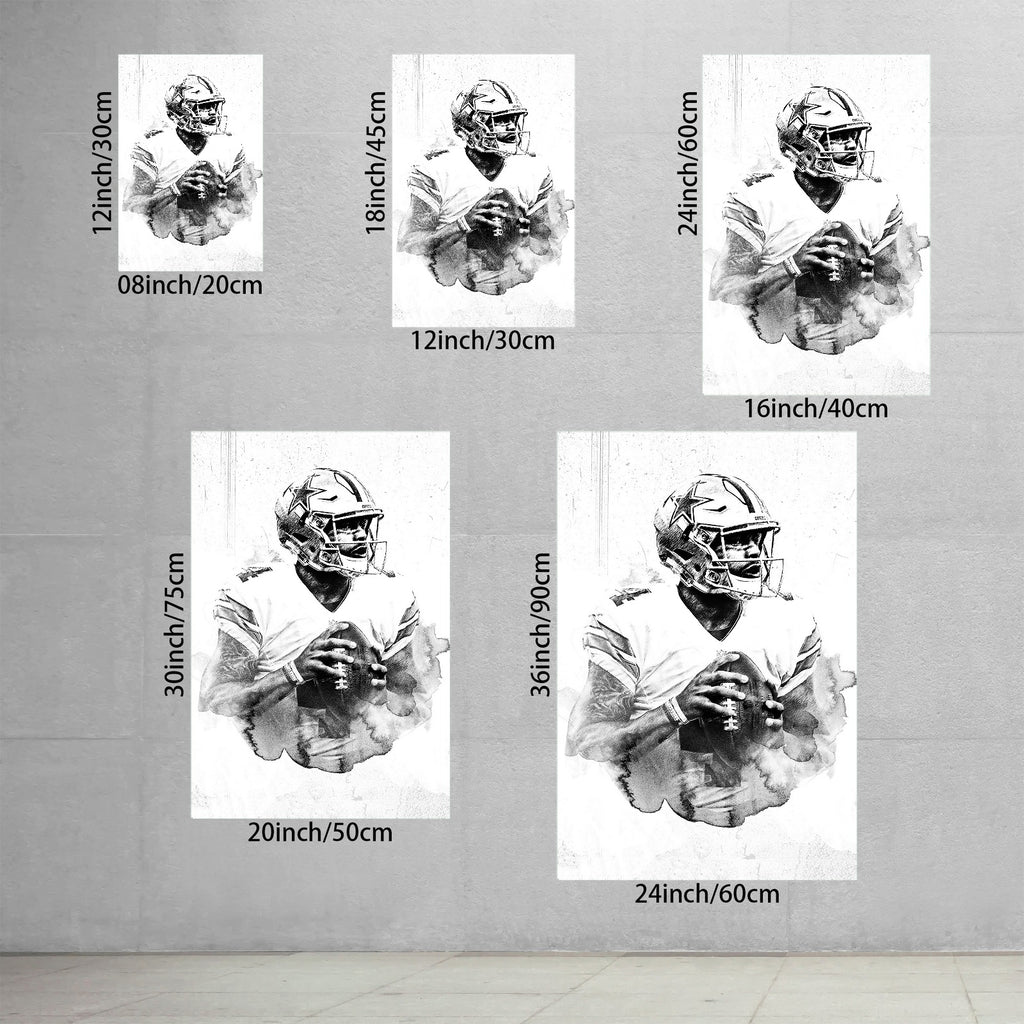 Dak Prescott Celebrity Sports Art Poster School Dining Room Decoration 9 Canvas Wall Art Poster Decor Gift