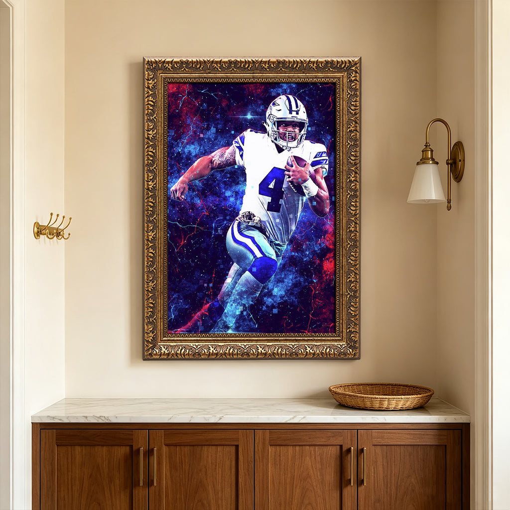 Dak Prescott Sports Celebrity Art Deco Poster 1 Canvas Wall Art Poster Decor Gift