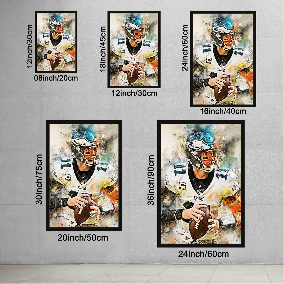 Carson Wentz Celebrity Sports Art Poster School Dining Room Decoration 7 Canvas Wall Art Poster Decor Gift