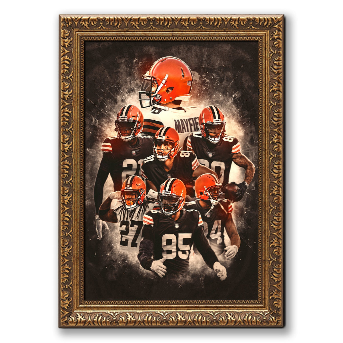Baker Mayfield Kareem Hunt Austin Hooper Denzel Ward Art Sports Decorative Poster School Dormitory 1 Canvas Wall Art Poster Decor Gift