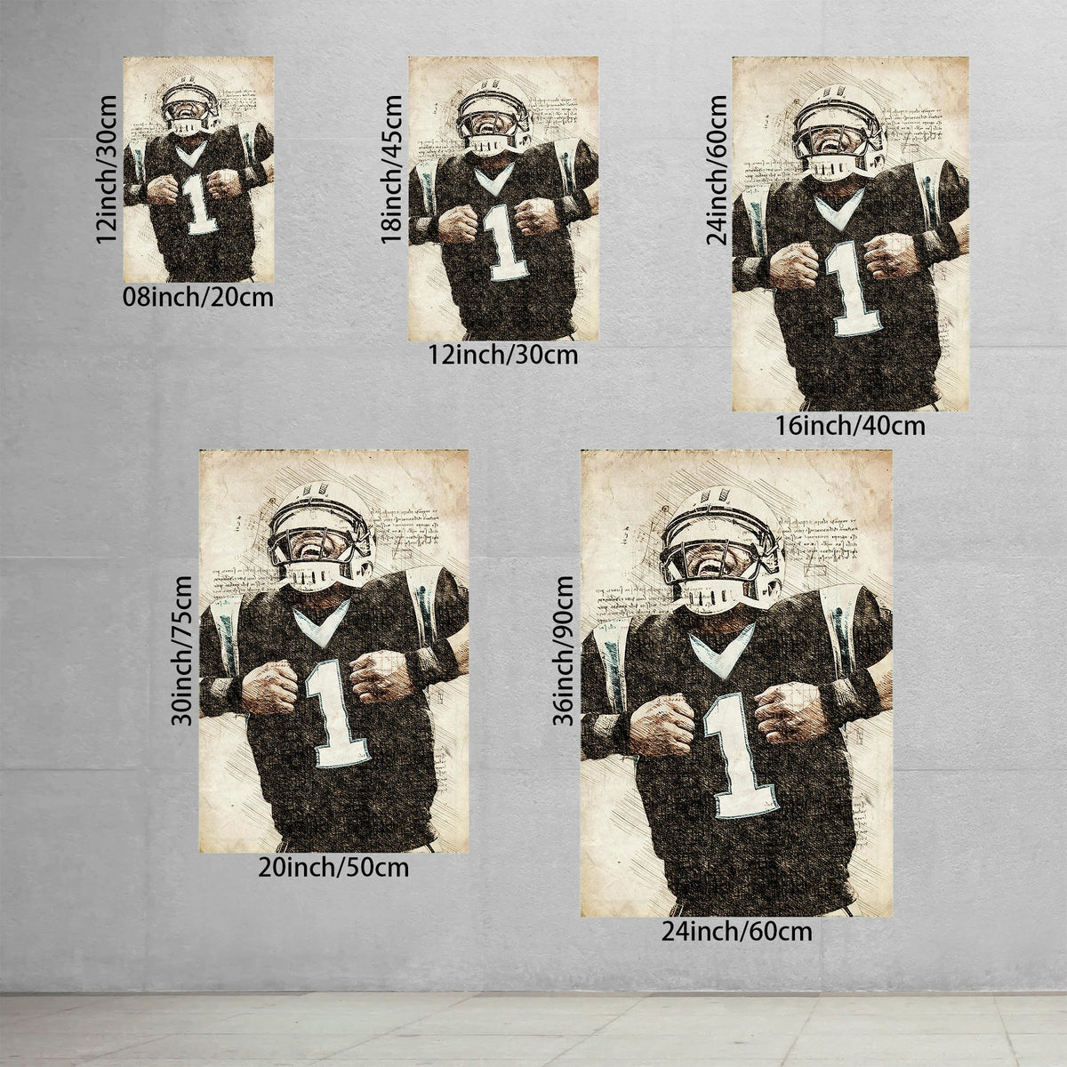 Cam Newton Sports Celebrity Art Deco Poster 8 Canvas Wall Art Poster Decor Gift