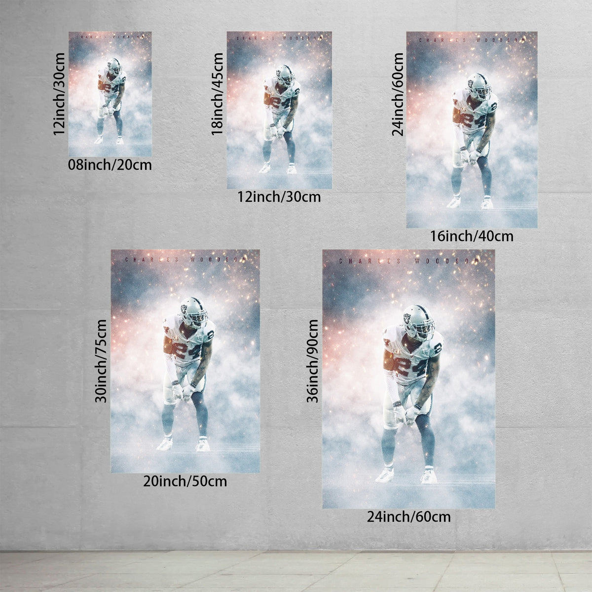 Charles Woodson Celebrity Sports Art Poster School Dining Room Decoration 3 Canvas Wall Art Poster Decor Gift