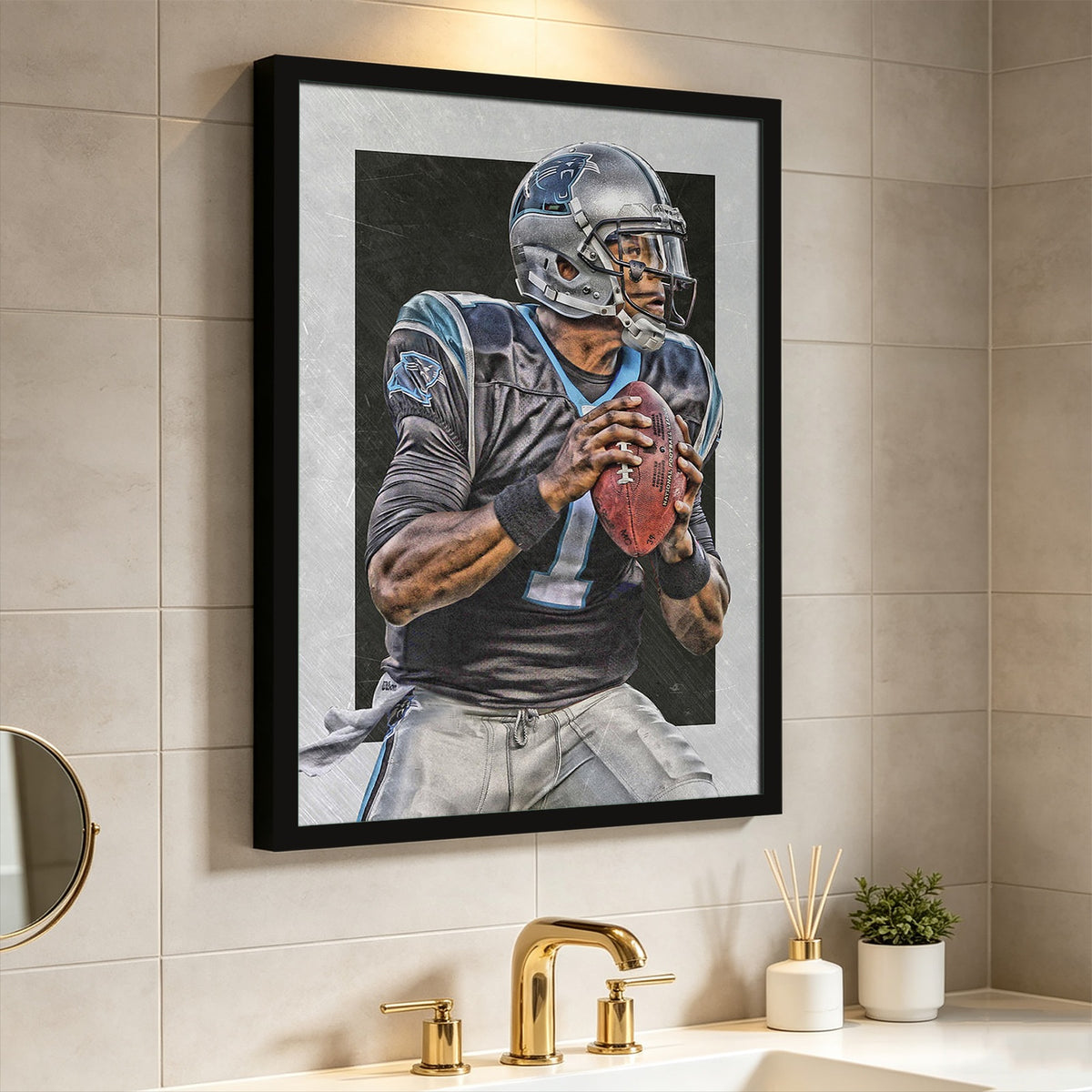 Cam Newton Sports Celebrity Art Deco Poster 6 Canvas Wall Art Poster Decor Gift
