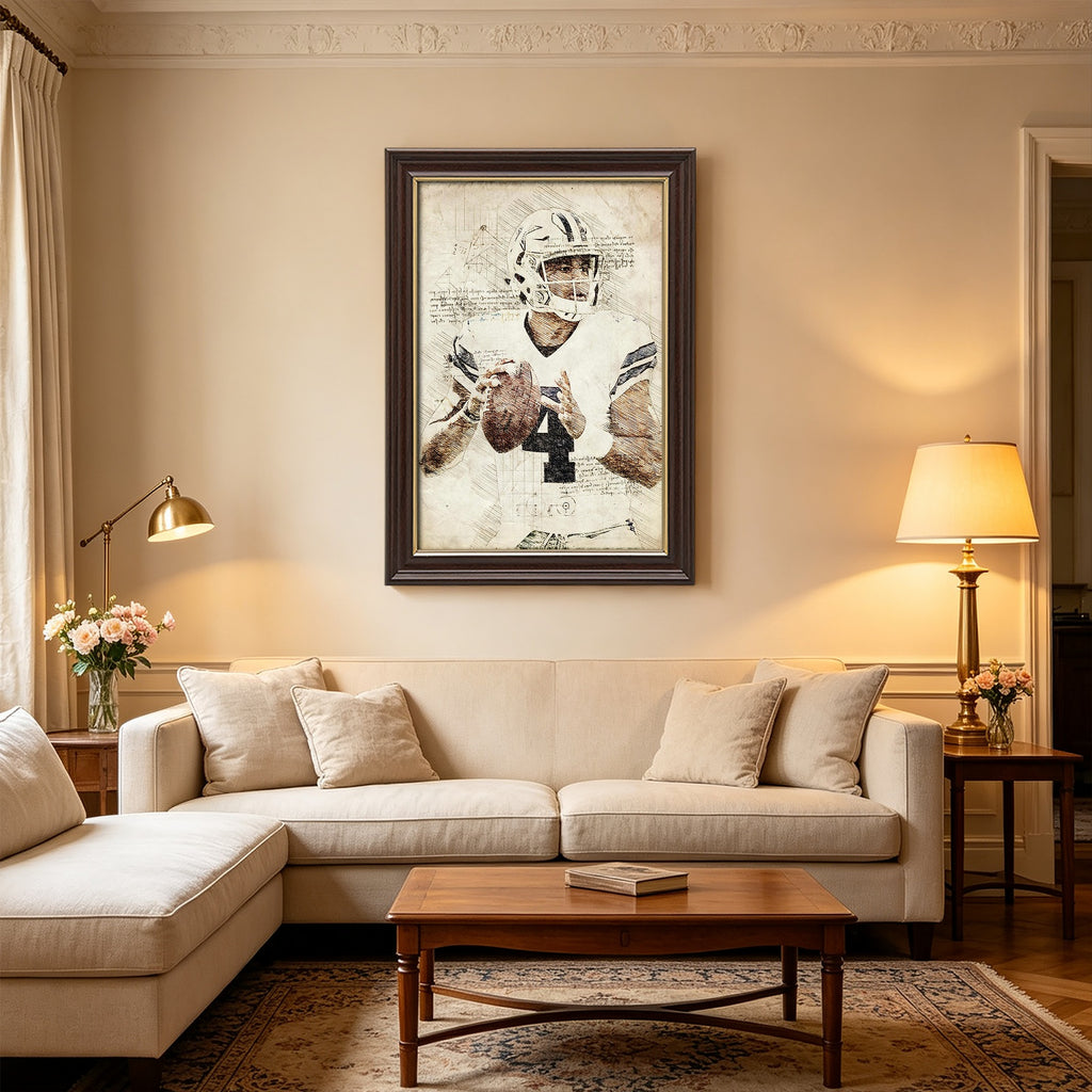Dak Prescott Sports Celebrity Art Deco Poster 4 Canvas Wall Art Poster Decor Gift