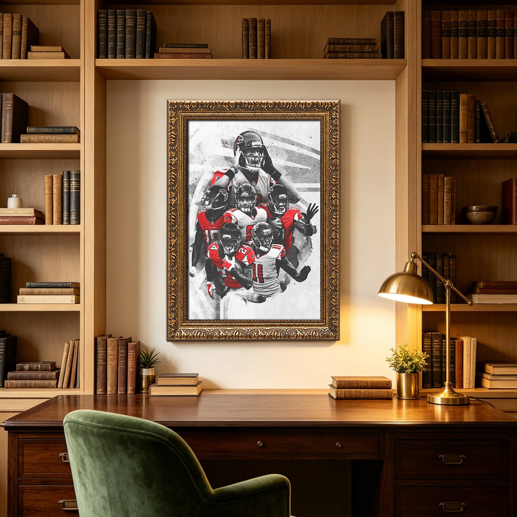 Calvin Ridley Austin Hooper Mohamed Sanu Sr Matt Ryan Celebrity Sports Art Poster School Dining Room Decoration 2 Canvas Wall Art Poster Decor Gift