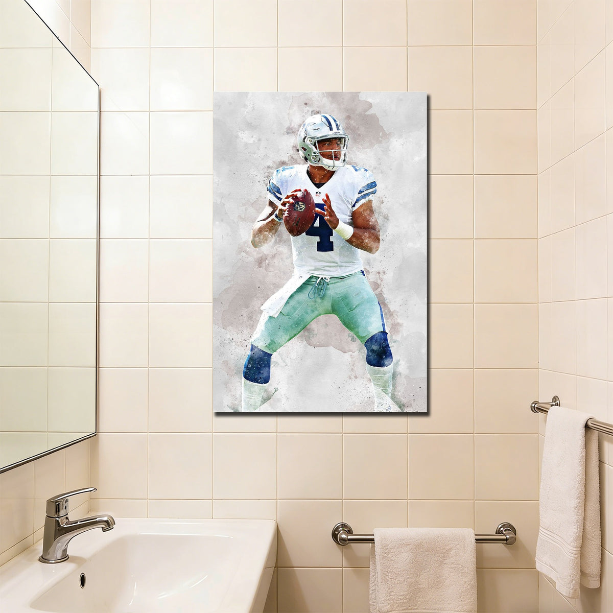 Dak Prescott Celebrity Sports Art Poster School Dining Room Decoration 4 Canvas Wall Art Poster Decor Gift