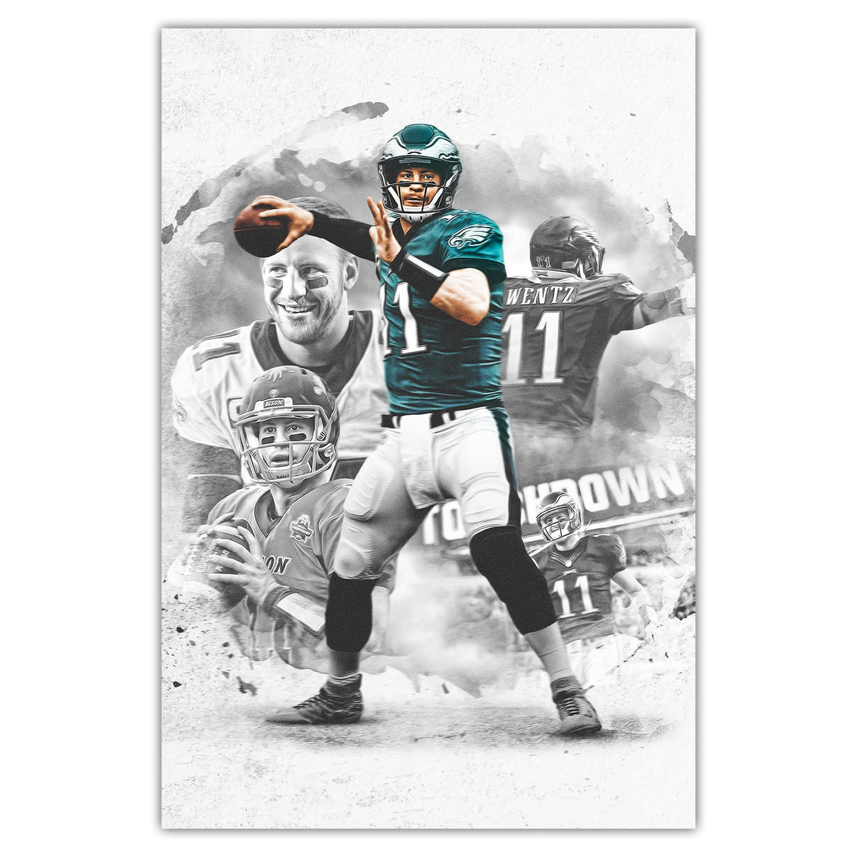 Carson Wentz Art Sports Decorative Poster School Dormitory 1 Canvas Wall Art Poster Decor Gift