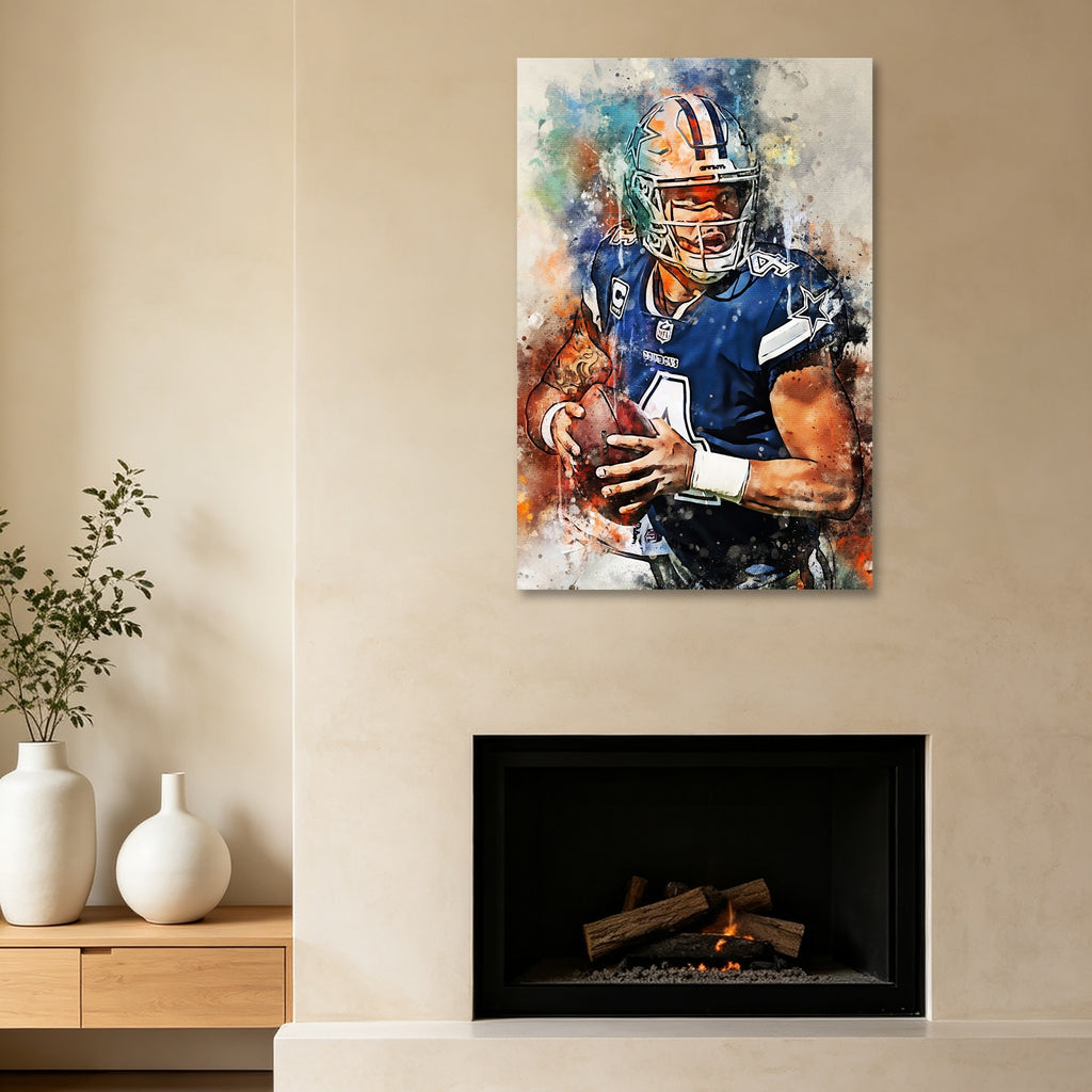 Dak Prescott Celebrity Sports Art Poster School Dining Room Decoration 2 Canvas Wall Art Poster Decor Gift