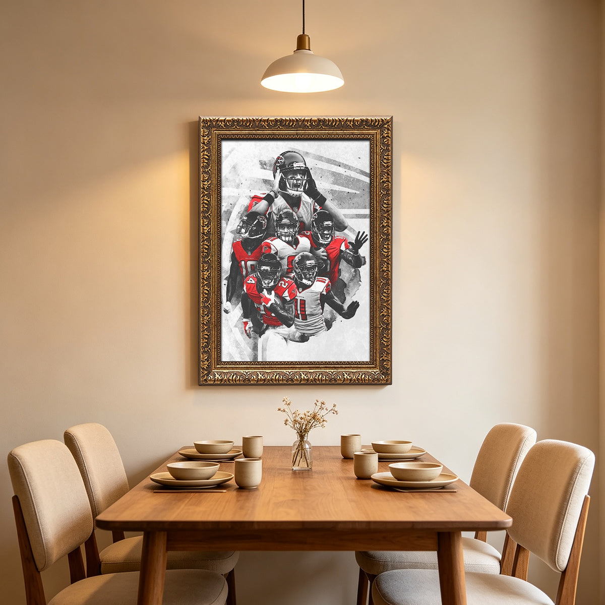 Calvin Ridley Austin Hooper Mohamed Sanu Sr Matt Ryan Celebrity Sports Art Poster School Dining Room Decoration 2 Canvas Wall Art Poster Decor Gift
