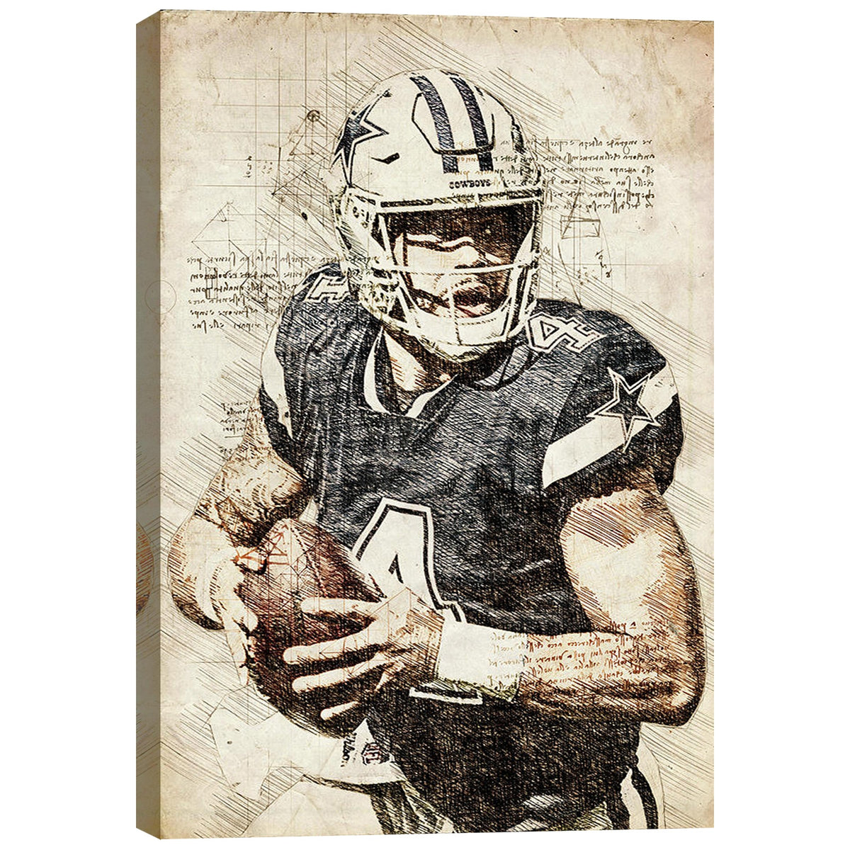 Dak Prescott Sports Celebrity Art Deco Poster 5 Canvas Wall Art Poster Decor Gift