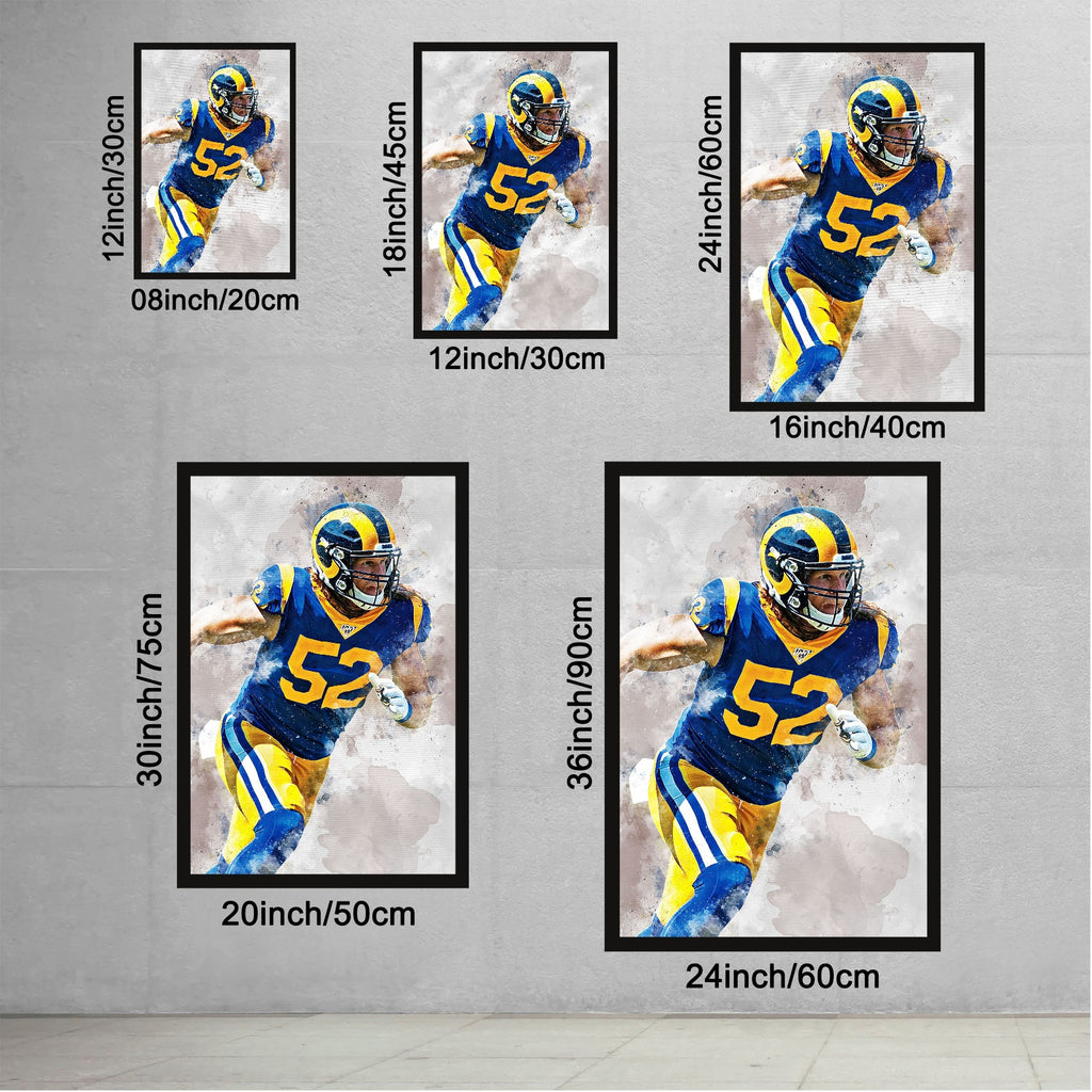 Clay Matthews Celebrity Sports Art Poster School Dining Room Decoration 3 Canvas Wall Art Poster Decor Gift