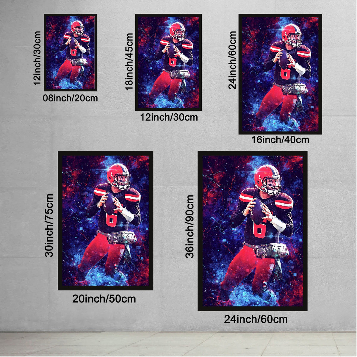 Baker Mayfield Sports Celebrity Art Deco Poster 3 Canvas Wall Art Poster Decor Gift