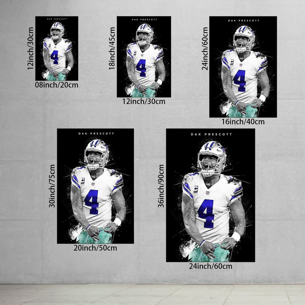 Dak Prescott Art Poster 1 Canvas Wall Art Poster Decor Gift