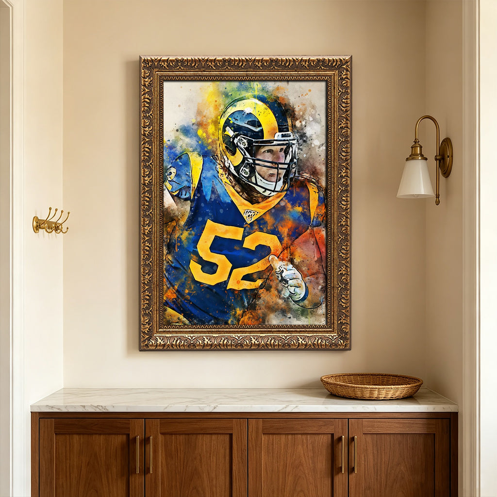 Clay Matthews Celebrity Sports Art Poster School Dining Room Decoration 1 Canvas Wall Art Poster Decor Gift
