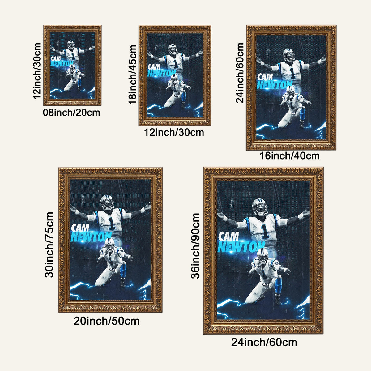 Cam Newton Sports Celebrity Art Deco Poster 5 Canvas Wall Art Poster Decor Gift