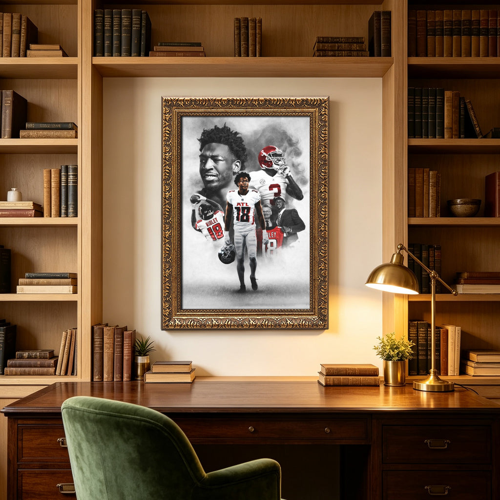 Calvin Ridley Art Sports Decorative Poster School Dormitory 8 Canvas Wall Art Poster Decor Gift