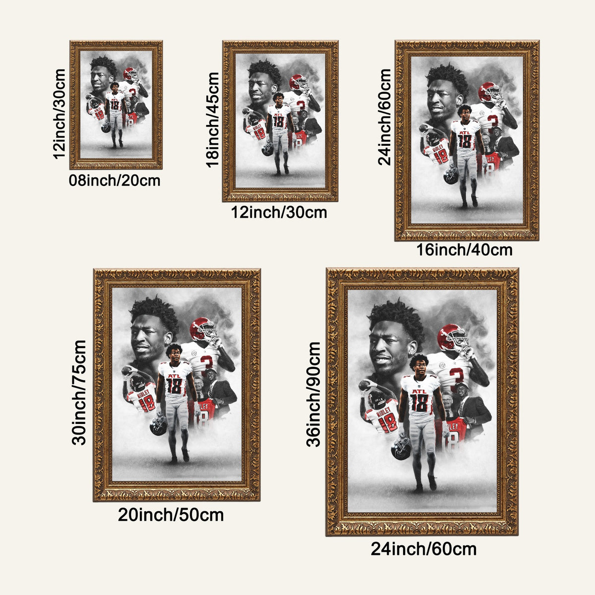 Calvin Ridley Art Sports Decorative Poster School Dormitory 8 Canvas Wall Art Poster Decor Gift