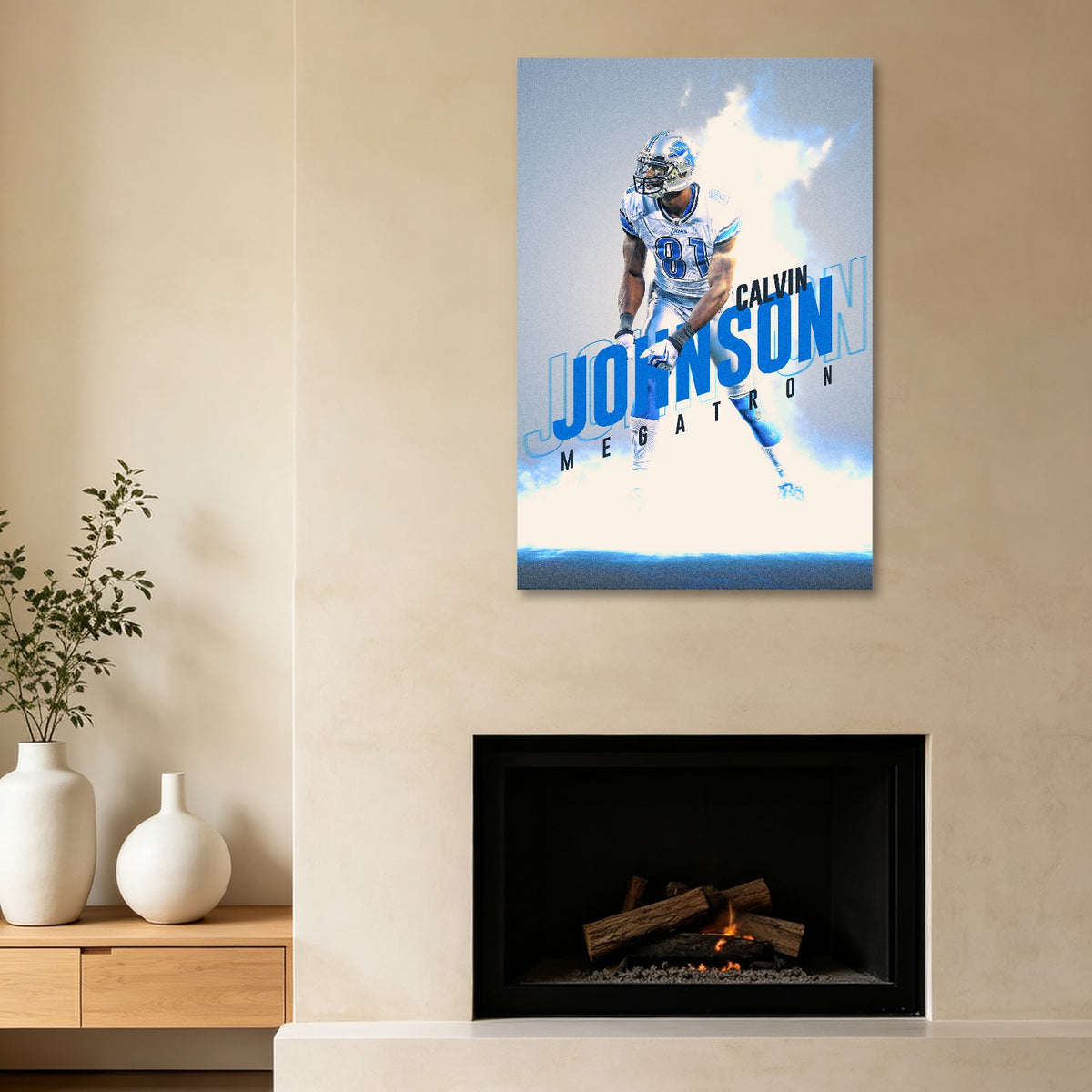Calvin Johnson Celebrity Sports Art Poster School Dining Room Decoration 3 Canvas Wall Art Poster Decor Gift