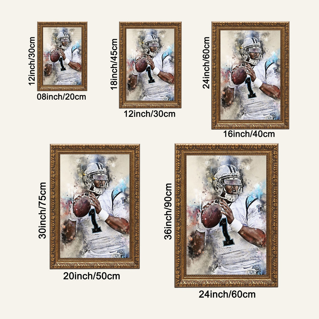 Cam Newton Celebrity Sports Art Poster School Dining Room Decoration 6 Canvas Wall Art Poster Decor Gift