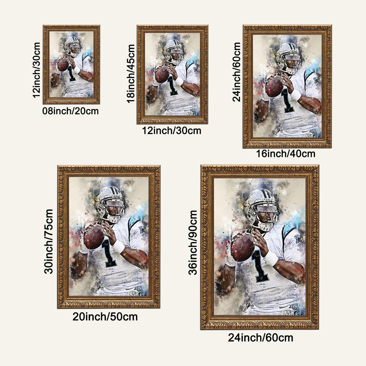 Cam Newton Celebrity Sports Art Poster School Dining Room Decoration 6 Canvas Wall Art Poster Decor Gift