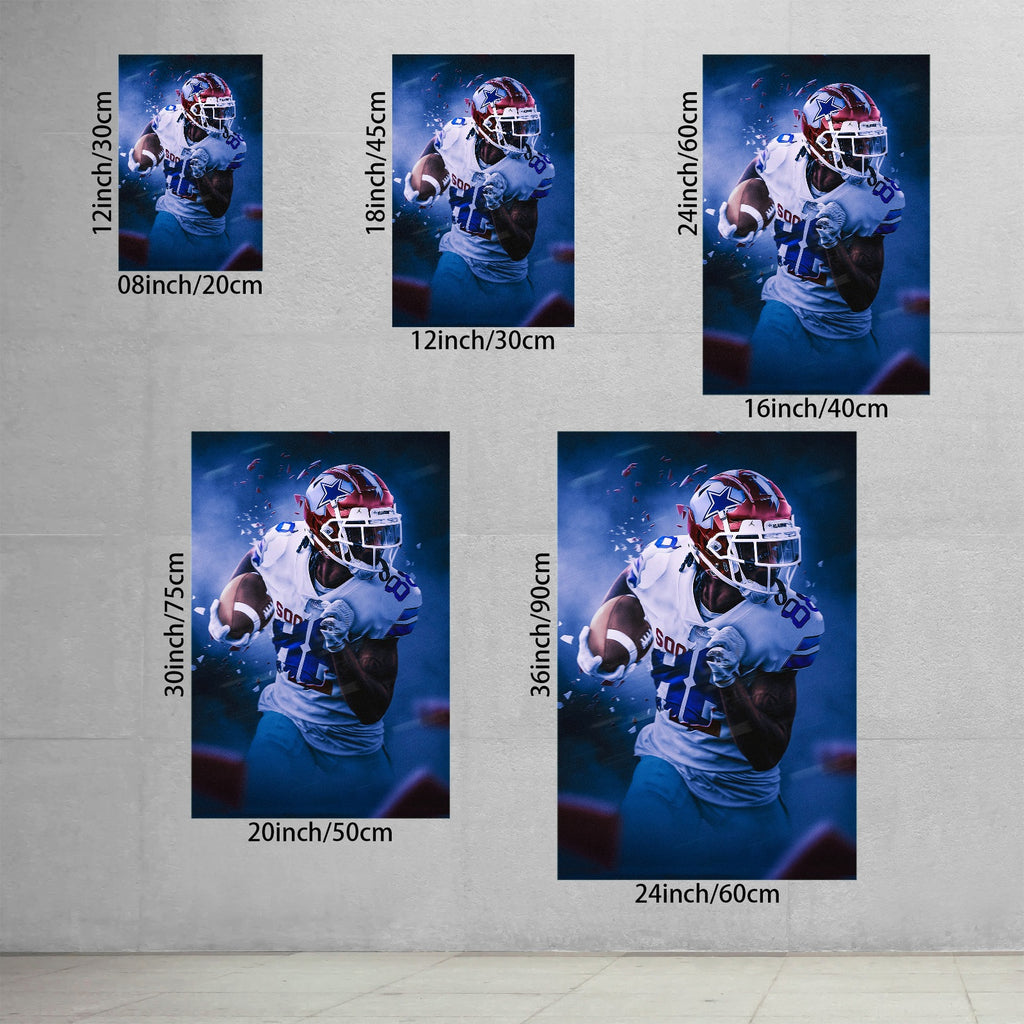 CeeDee Lamb Art Sports Decorative Poster School Dormitory 3 Canvas Wall Art Poster Decor Gift