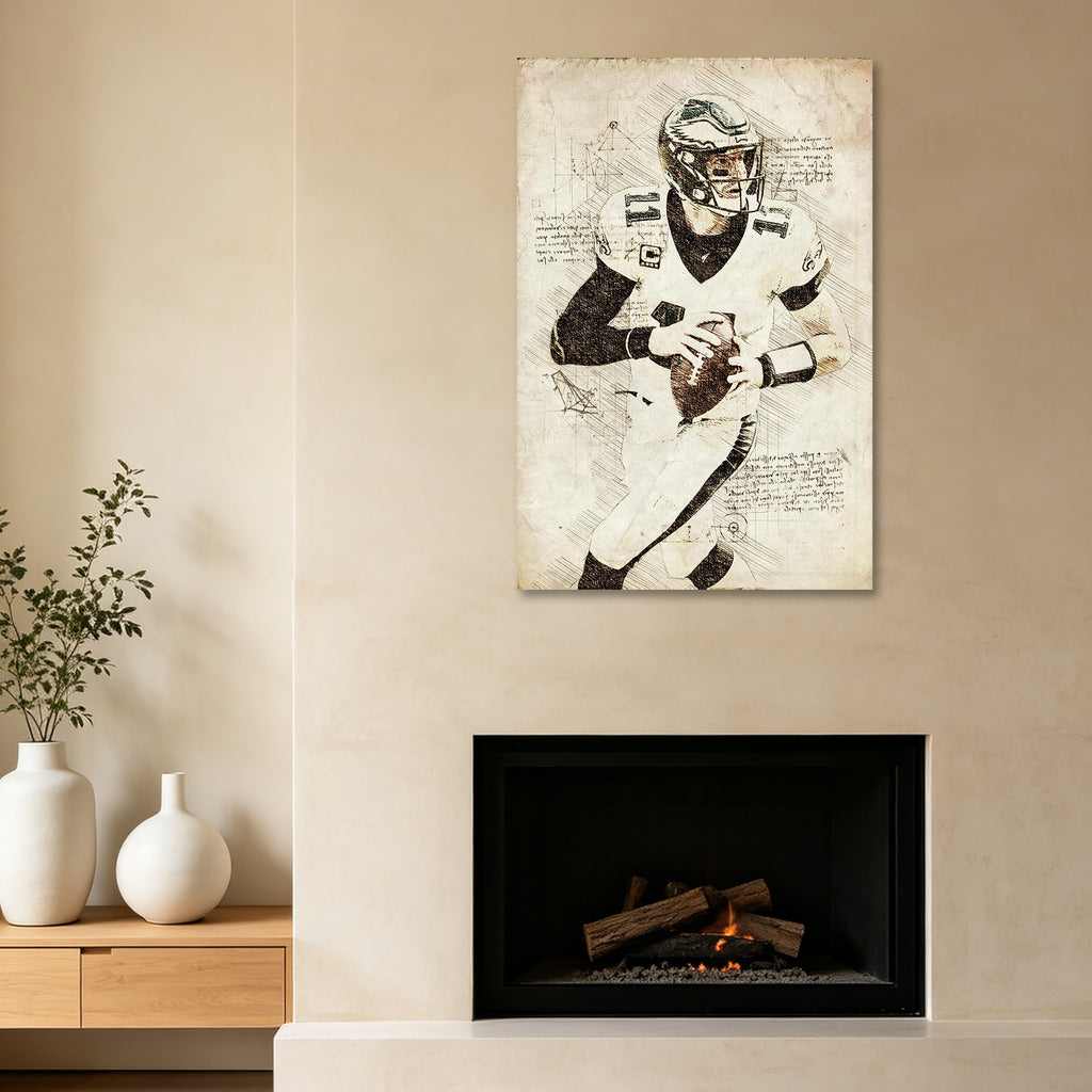 Carson Wentz Sports Celebrity Art Deco Poster 5 Canvas Wall Art Poster Decor Gift