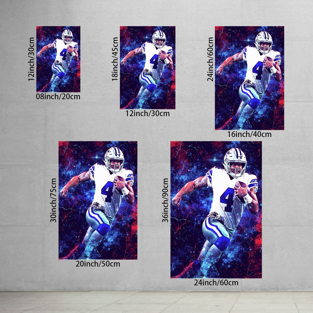 Dak Prescott Sports Celebrity Art Deco Poster 1 Canvas Wall Art Poster Decor Gift