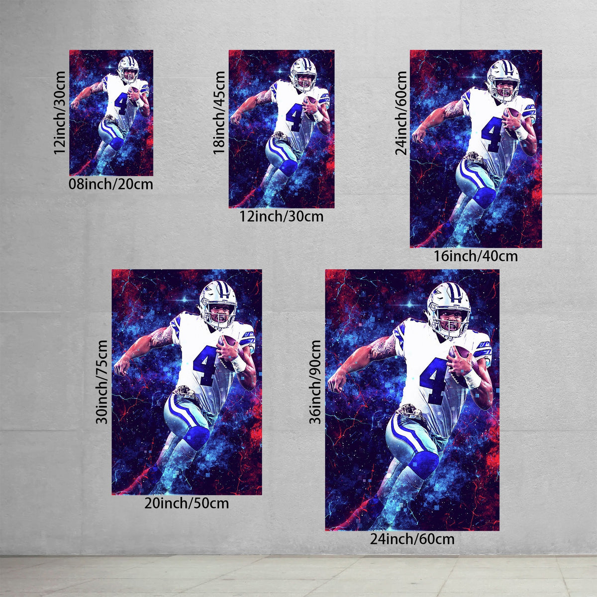 Dak Prescott Sports Celebrity Art Deco Poster 1 Canvas Wall Art Poster Decor Gift