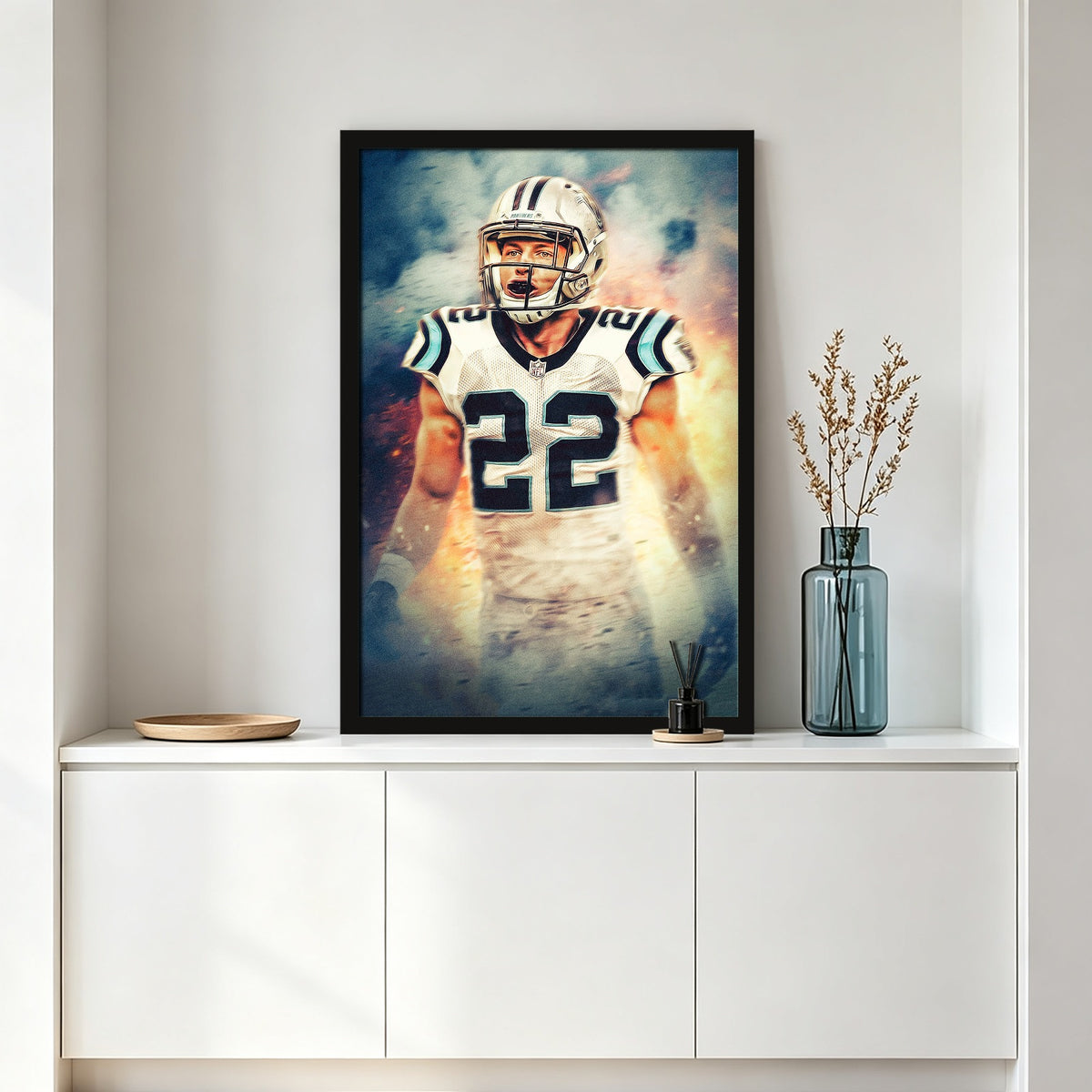 Christian McCaffrey Art Sports Decorative Poster School Dormitory 2 Canvas Wall Art Poster Decor Gift