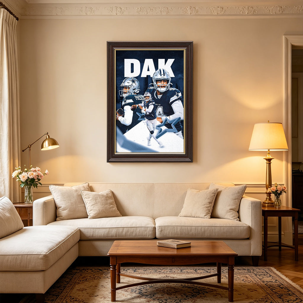 Dak Prescott Sports Celebrity Art Deco Poster 6 Canvas Wall Art Poster Decor Gift
