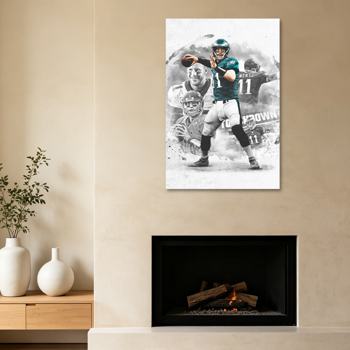 Carson Wentz Art Sports Decorative Poster School Dormitory 1 Canvas Wall Art Poster Decor Gift