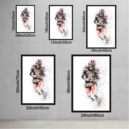 Baker Mayfield Art Sports Decorative Poster School Dormitory 0 Canvas Wall Art Poster Decor Gift