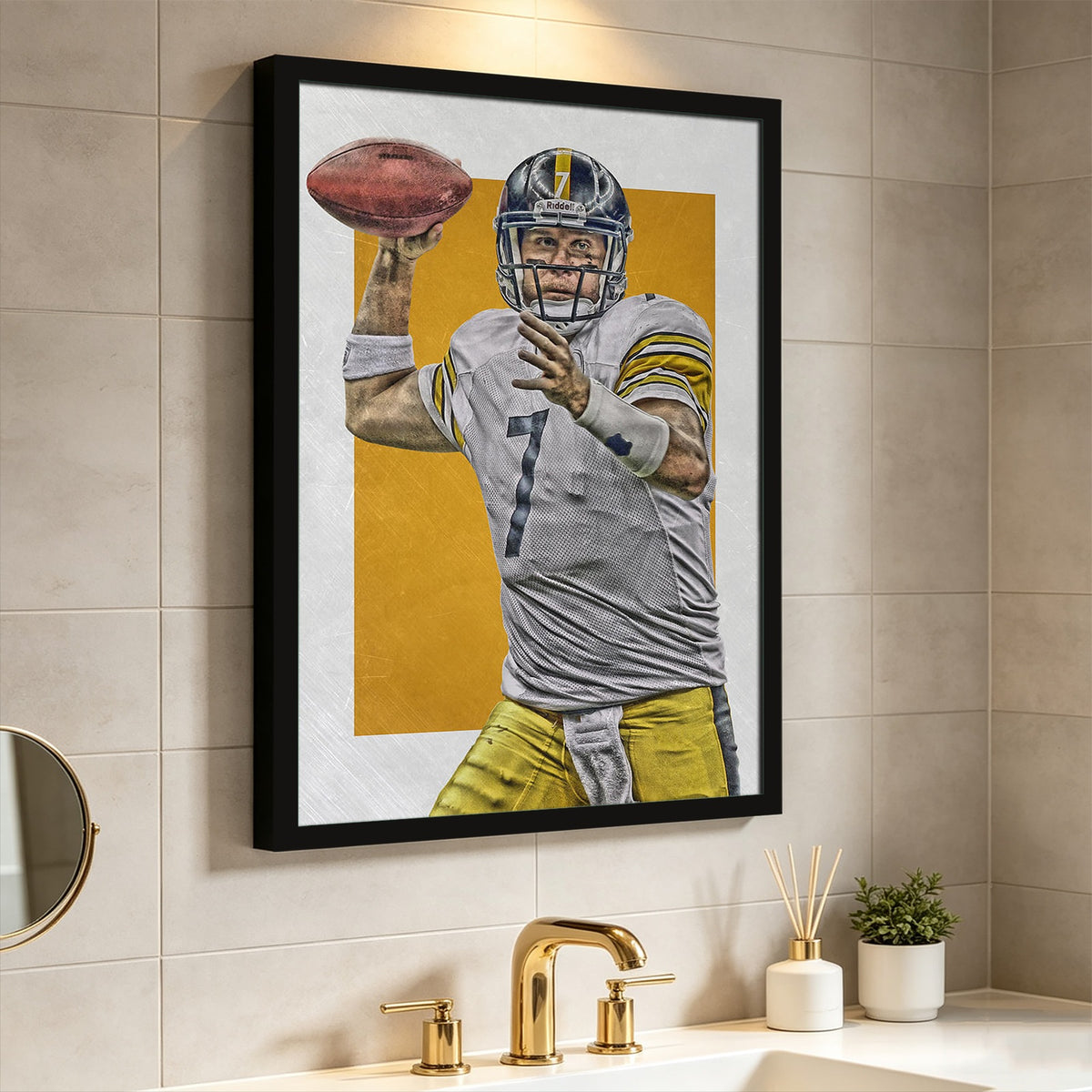 Ben Roethlisberger Sports Celebrity Art Deco Poster 1 Canvas Wall Art Poster Decor Gift