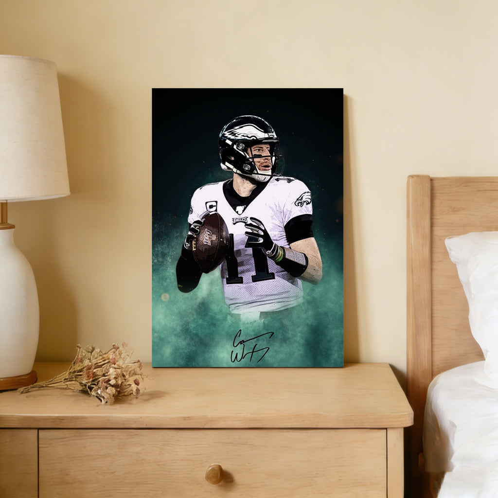 Carson Wentz Celebrity Sports Art Poster School Dining Room Decoration 0 Canvas Wall Art Poster Decor Gift