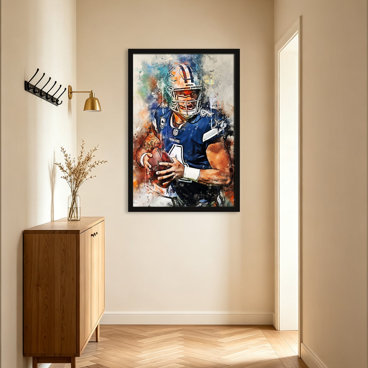 Dak Prescott Celebrity Sports Art Poster School Dining Room Decoration 2 Canvas Wall Art Poster Decor Gift