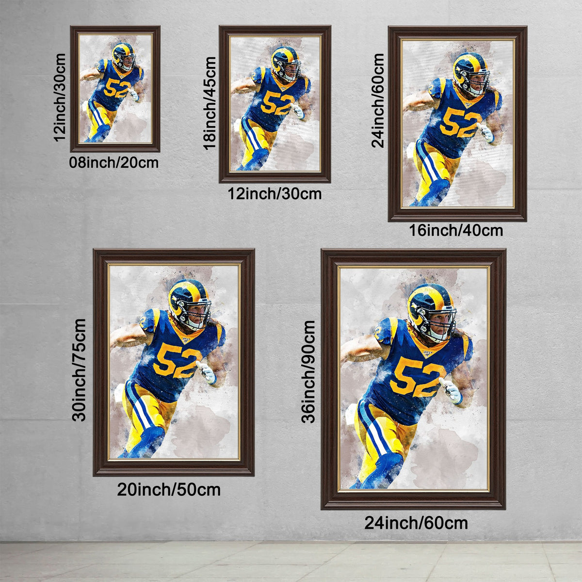 Clay Matthews Celebrity Sports Art Poster School Dining Room Decoration 3 Canvas Wall Art Poster Decor Gift
