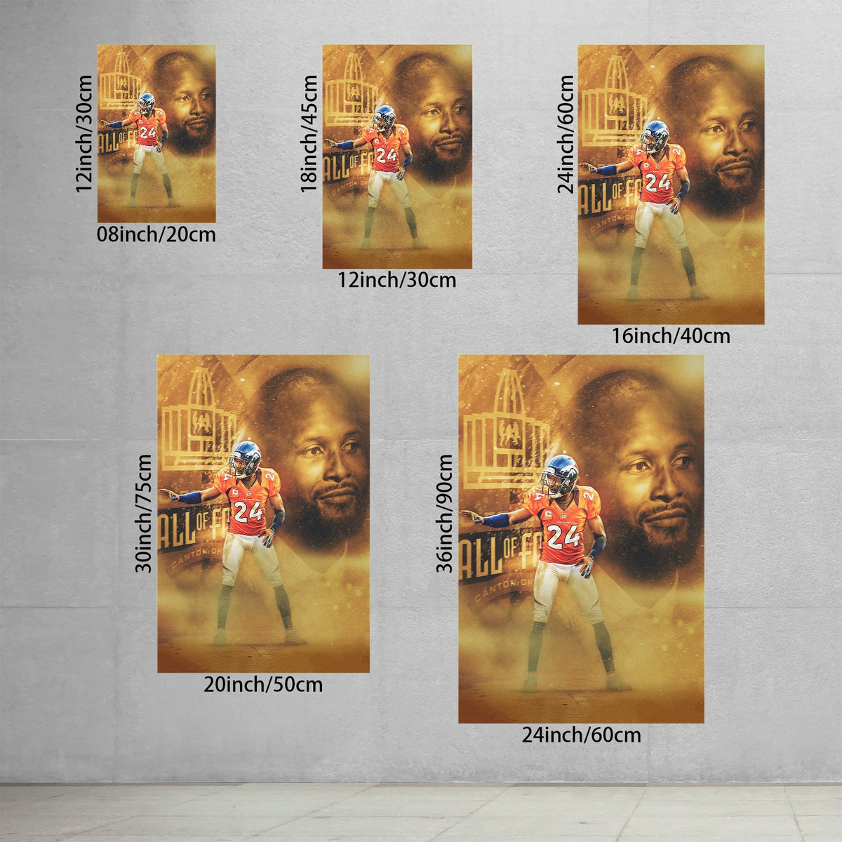 Champ Bailey Art Sports Decorative Poster School Dormitory 4 Canvas Wall Art Poster Decor Gift