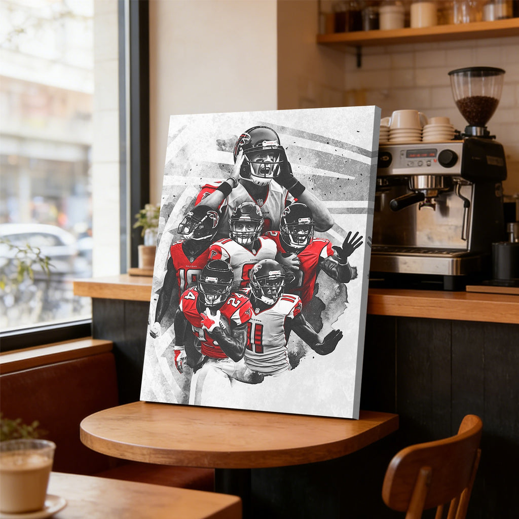 Calvin Ridley Austin Hooper Mohamed Sanu Sr Matt Ryan Celebrity Sports Art Poster School Dining Room Decoration 2 Canvas Wall Art Poster Decor Gift