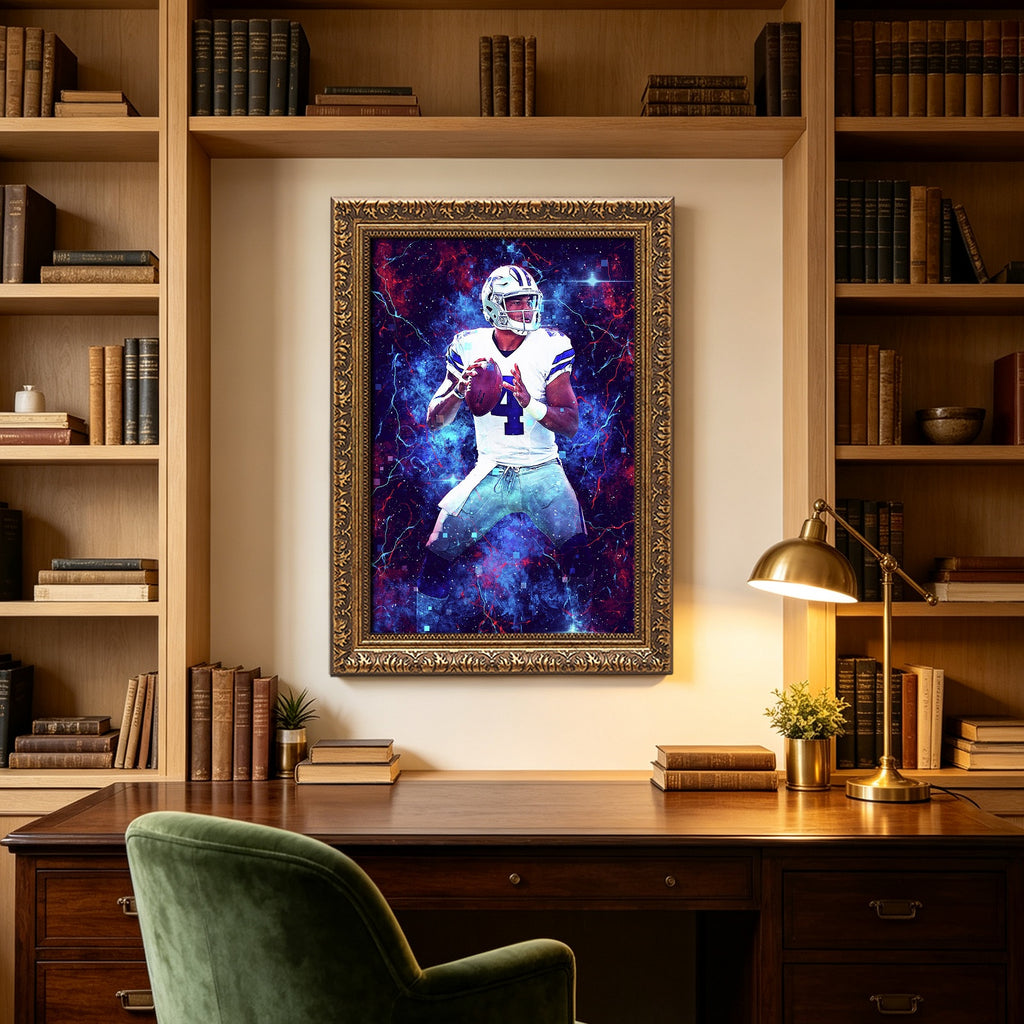 Dak Prescott Sports Celebrity Art Deco Poster 2 Canvas Wall Art Poster Decor Gift