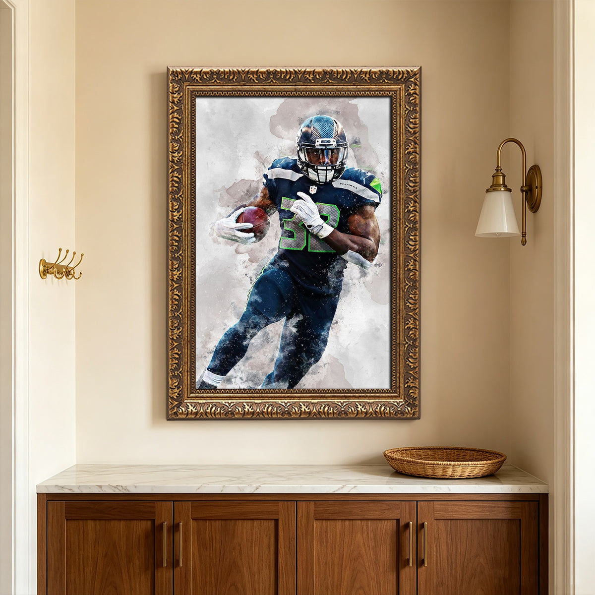 Chris Carson Celebrity Sports Art Poster School Dining Room Decoration 6 Canvas Wall Art Poster Decor Gift