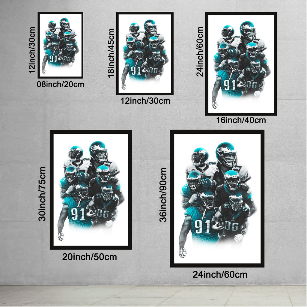 Carson Wentz Alshon Jeffery Art Sports Decorative Poster School Dormitory 6 Canvas Wall Art Poster Decor Gift