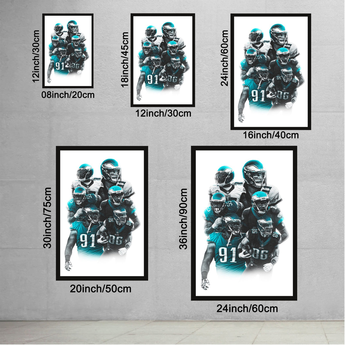 Carson Wentz Alshon Jeffery Art Sports Decorative Poster School Dormitory 6 Canvas Wall Art Poster Decor Gift